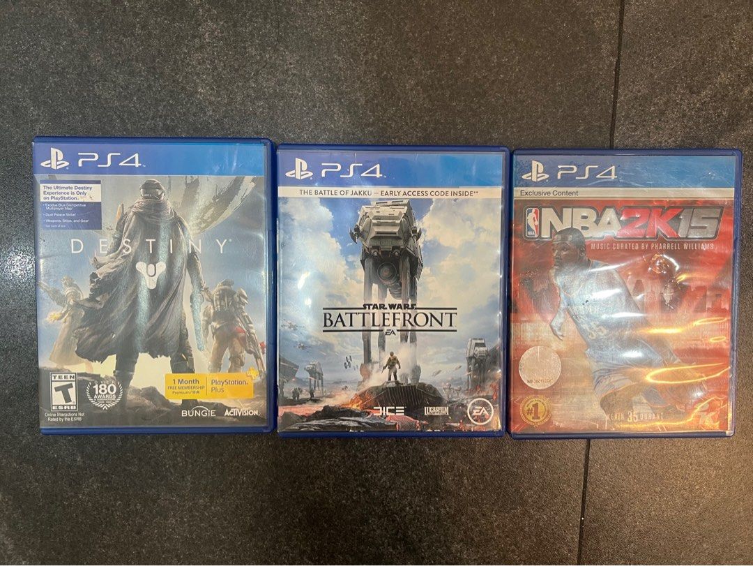 PS4 Games: Destiny, Star Wars Battlefront, NBA 2K15 (Category: PlayStation) located in Pasig City. Submitted by yonghan0613 (Listing ID 1464594216, Image 1). Description: .