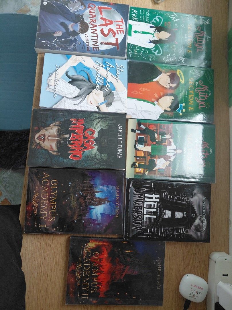 Psicom Books: Olympus Academy, Hell University, Casa Inferno, Section E (Category: Storybooks) located in Pasay City. Submitted by fastoc (Listing ID 1464604313, Image 2). Description: - Psicom Book Collection for Sale! - Includes: - Olympus Academy I & II - Casa Inferno - Section E Parts 1, 2, & 3 - The Last Quarantine - Perfect for collectors and fans! - With Free Hell U Pt 1 and Stay Awake Agatha .