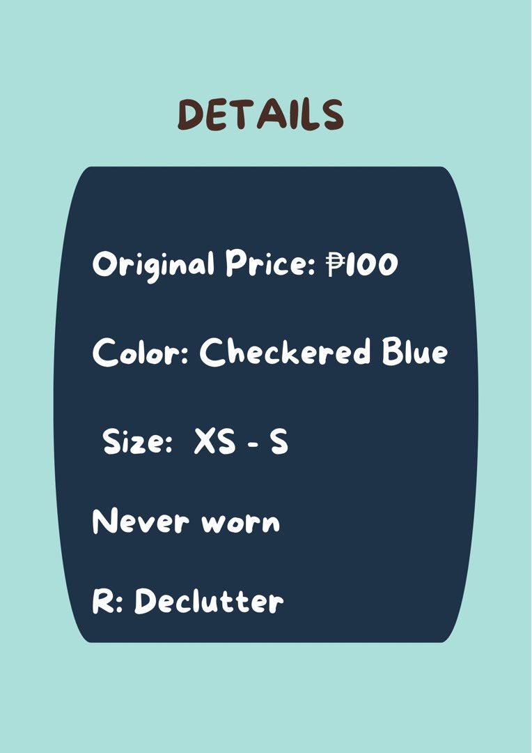 Puff-Shoulder Checkered Blue Top (Category: Blouses) located in Manila. Submitted by blairwinter (Listing ID 1464600676, Image 2). Description: .