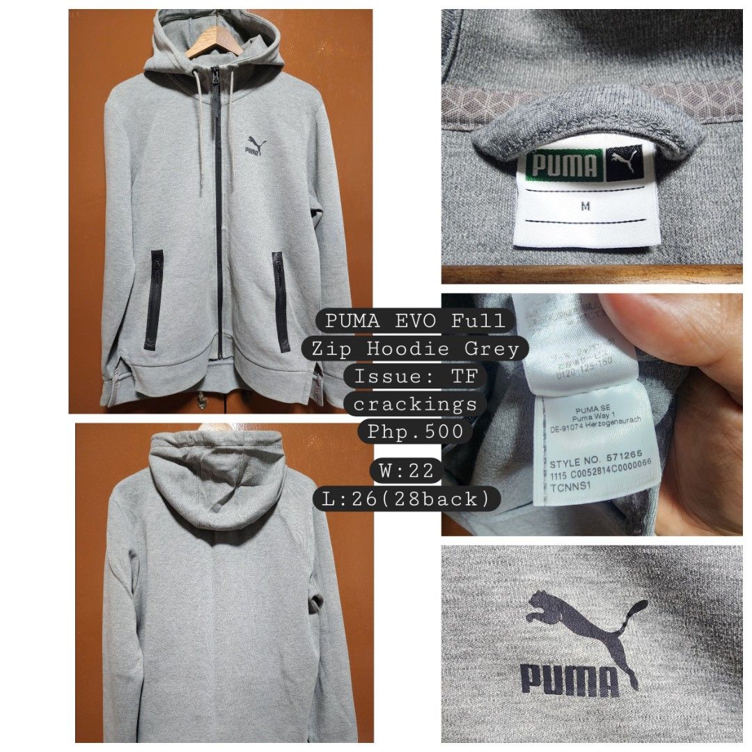 Puma EVO Full Zip Hoodie Grey Size M (Category: Coats, Jackets and Outerwear) located in Tanza. Submitted by coki27 (Listing ID 1464646734, Image 1). Description: See detailed pics for info Meetup/Pickup: Tanza Cavite Shipping: LBC/JnT/LALAMOVE TY 😁🙌.