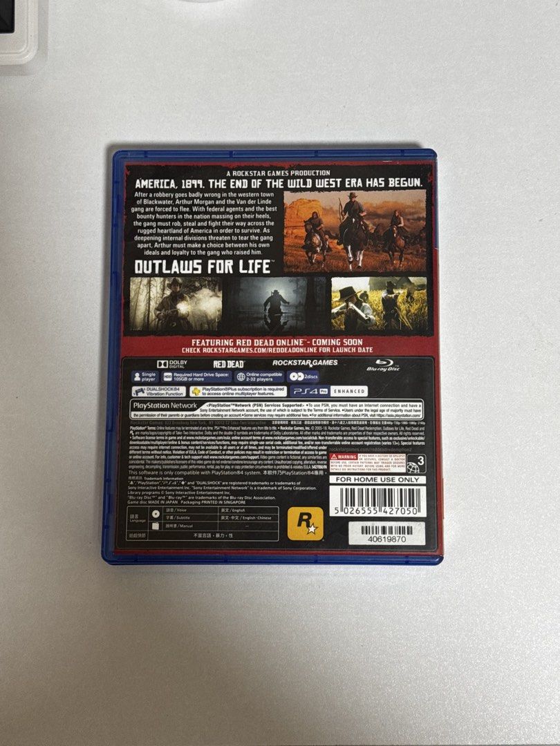 Red Dead Redemption 2 PS4 Game (Category: PlayStation) located in Penaranda. Submitted by deardarlaph_ (Listing ID 1464614075, Image 2). Description: - Red Dead Redemption 2 for PlayStation 4 - Includes game disc and case - Full game, ready to play - Exciting Wild West adventure - Pickup or meet up options available.