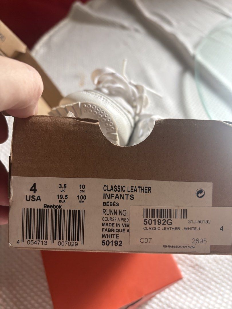 Reebok babies size 4 (Category: Babies & Kids Fashion) located in Makati City. Submitted by cocos_place (Listing ID 1464690001, Image 3). Description: Rfs: outgrown Authentic bought in store Never been used As is where is Buyer pays shipping.
