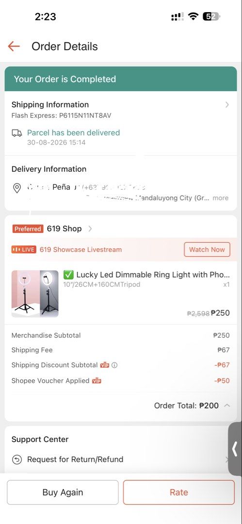Ring Light with 160CM Tripod (Category: Lighting & Studio Equipment) located in Quezon City. Submitted by _angelikapena (Listing ID 1464639079, Image 1). Description: - Lucky LED Dimmable Ring Light (10 inches) - Includes 160cm sturdy tripod - Adjustable brightness for perfect lighting - Ideal for photos and videos.