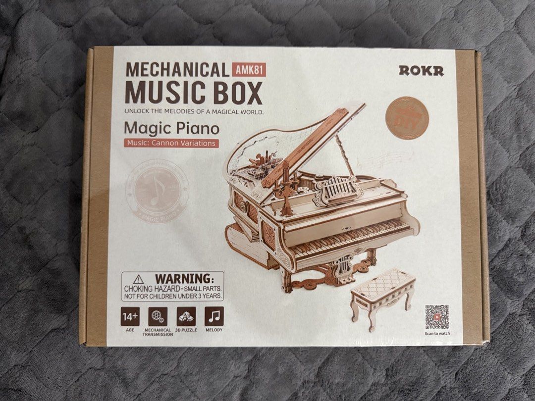 ROKR Mechanical Music Box - Magic Cello & Piano Kits (Category: Handmade Craft) located in San Jose del Monte. Submitted by lachimo7a7a (Listing ID 1464533183, Image 3). Description: - Build your own mechanical music box! - Choose between a Magic Cello or Magic Piano kit. - These are DIY wooden puzzles that play music when assembled. - Great for hobbyists and music lovers. - Fun to build and display. - Limited stock available!.