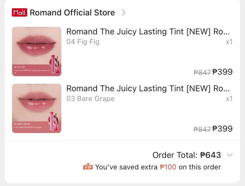 rom&nd juicy lasting tint fig fig bare grape (Category: Makeup) located in Quezon City. Submitted by heartfang. (Listing ID 1464743542, Image 2). Description: 180 each! only tried them twice w brush. orig price is around 300+ each. i just didn't like how they look on me. 😞 BARE GRAPE SOLD!!! mop: gcash mod: j&t or lalamove.