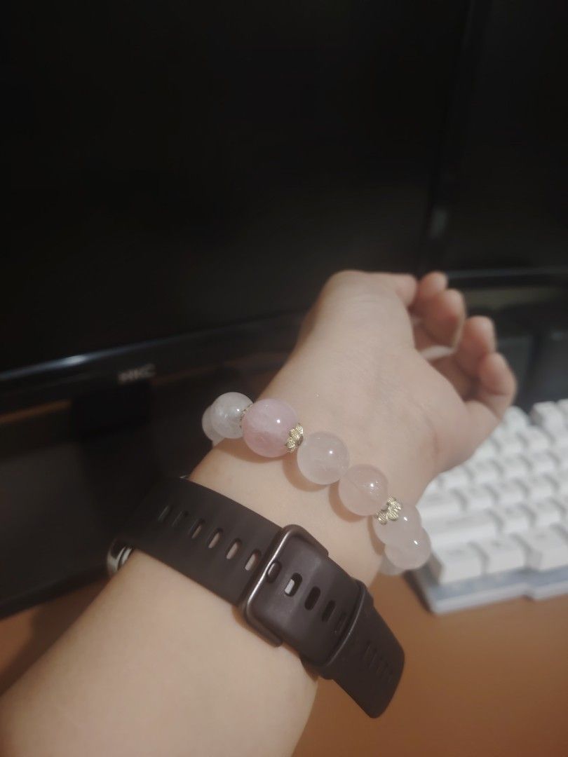 Rose Quartz Beaded Bracelet (Category: Bracelets) located in Caloocan City. Submitted by cherishedfinds (Listing ID 1464726677, Image 1). Description: - Natural Rose Quartz Bracelet - Note: Some beads may have slight imperfections in shape, roundness, or surface details. These are normal characteristics. - Spent 500, get a freebie 🎁 You may add items from my other listings 💯.