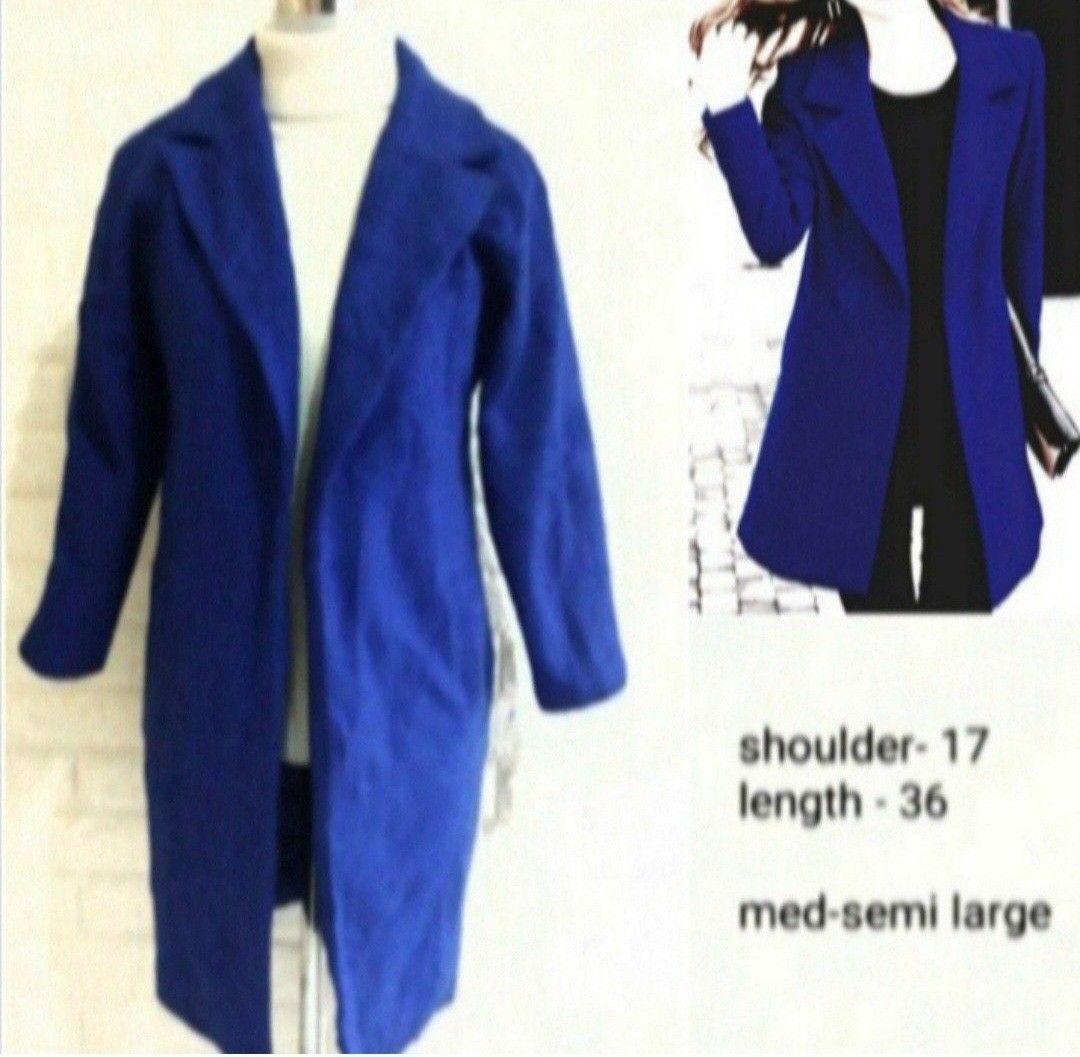 Royal Blue Coat Dress (Category: Coats, Jackets and Outerwear) located in Batangas. Submitted by thriftshop_izy15 (Listing ID 1464578863, Image 1). Description: PRODUCT DETAILS Brand: No brand Size: Medium Measurement when laid flat; in inches Bust: 18.5" Waist size: 18.5" Length: 36" Color: Royal blue Condition: Unused and almost new. If you have any inquiries regarding item/s feel free to contact me in this.