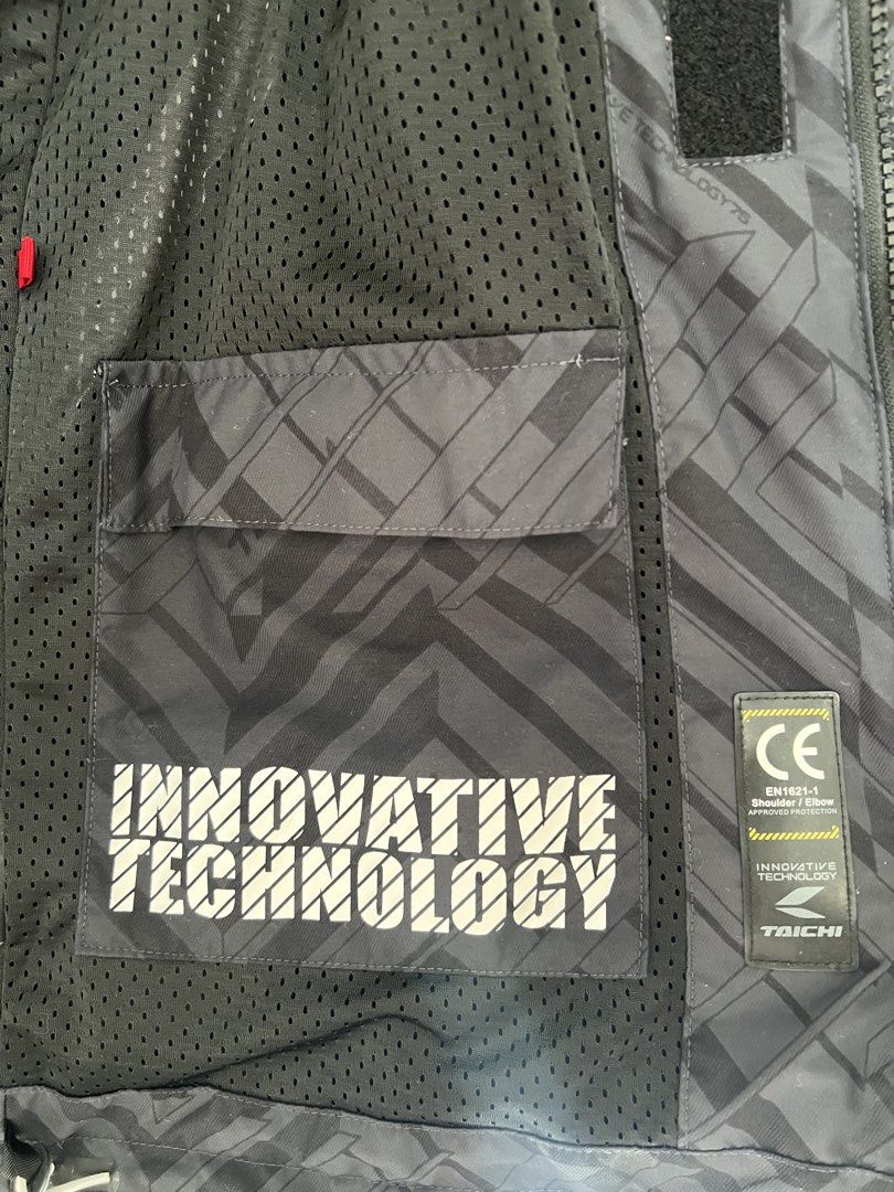 Rs- Taichi riding jacket (Category: Other Sports Equipment and Supplies) located in Rizal. Submitted by angelo.12 (Listing ID 1464598663, Image 2). Description: Rs-Taichi RSJ 321 Riding Jacket Padded back and elbow(removable) With hood(removable) Size XL 💯% Authentic Original From Japan.