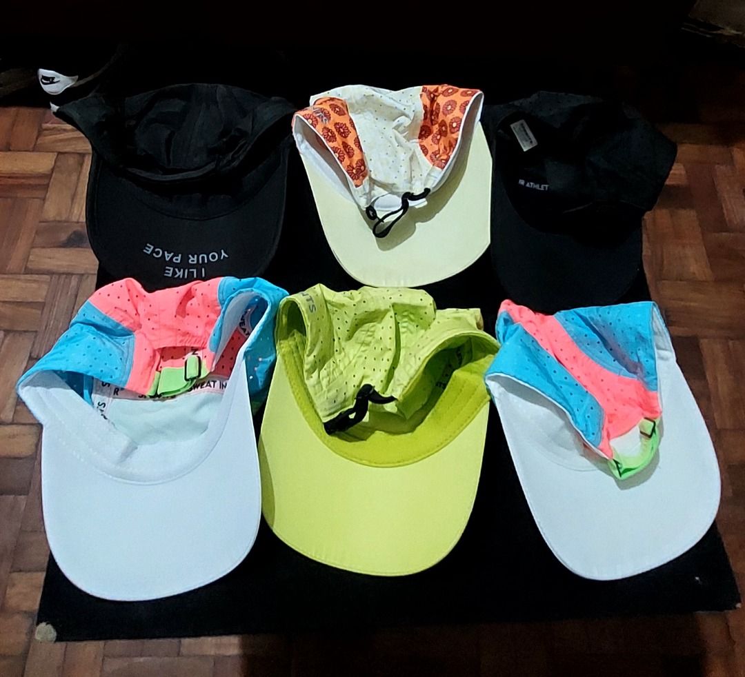 Running & Outdoor Caps (Category: Caps & Hats) located in Legazpi City. Submitted by street_uniform (Listing ID 1464744260, Image 2). Description: - 180 each. Lot of 6 running caps in various colors and styles (black, lime green, white with pink/blue, and patterned) - Made with breathable mesh fabric to keep you cool during workouts - Equipped with adjustable back straps for a customizable, secure fit - Perfect for daily runs, gym sessions, and o