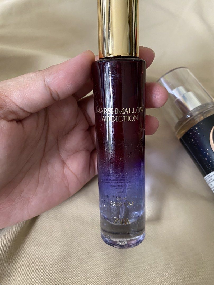 RUSH Perfume Bundle: assorted (Category: Fragrance & Deodorants) located in Manila. Submitted by jaminabox (Listing ID 1464601358, Image 2). Description: - Bundle includes: sealed Ari by Ariana Grande Eau de Parfum 30ml - Bath & Body Works Into The Night Fine Fragrance Mist 75mlh - Zara Marshmallow Addiction Eau de Parfum 30ml - Acqua Colonia Lime & Nutmeg 50ml - Dianne for women Blanc Eau de Toilette 80ml - Condition: Some items are full, others