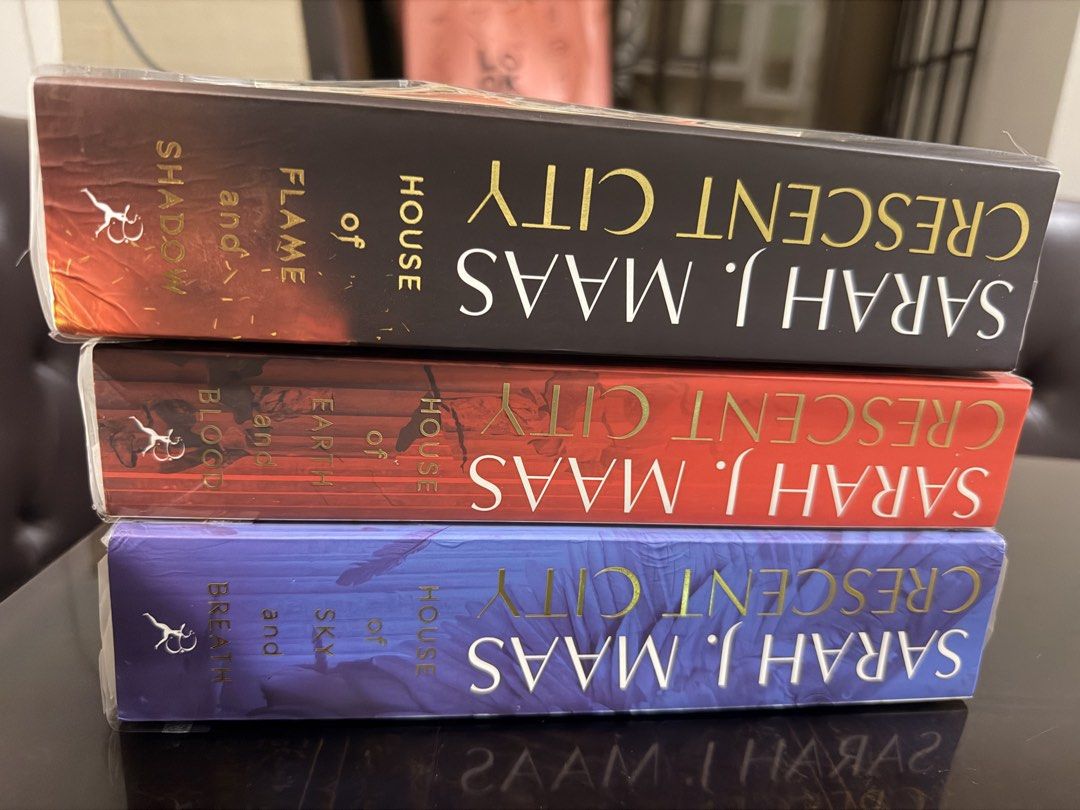 Sarah J. Maas Crescent City Trilogy Set (Category: Storybooks) located in Manila. Submitted by songcotrisha (Listing ID 1464735294, Image 1). Description: - Brand New Complete 3-book Crescent City trilogy by Sarah J. Maas - Includes House of Earth and Blood, House of Sky and Breath, and House of Flame and Shadow - Paperback editions - Wrapped in protective plastic for safekeeping - Perfect for book lovers and collectors - Never been read - No iss