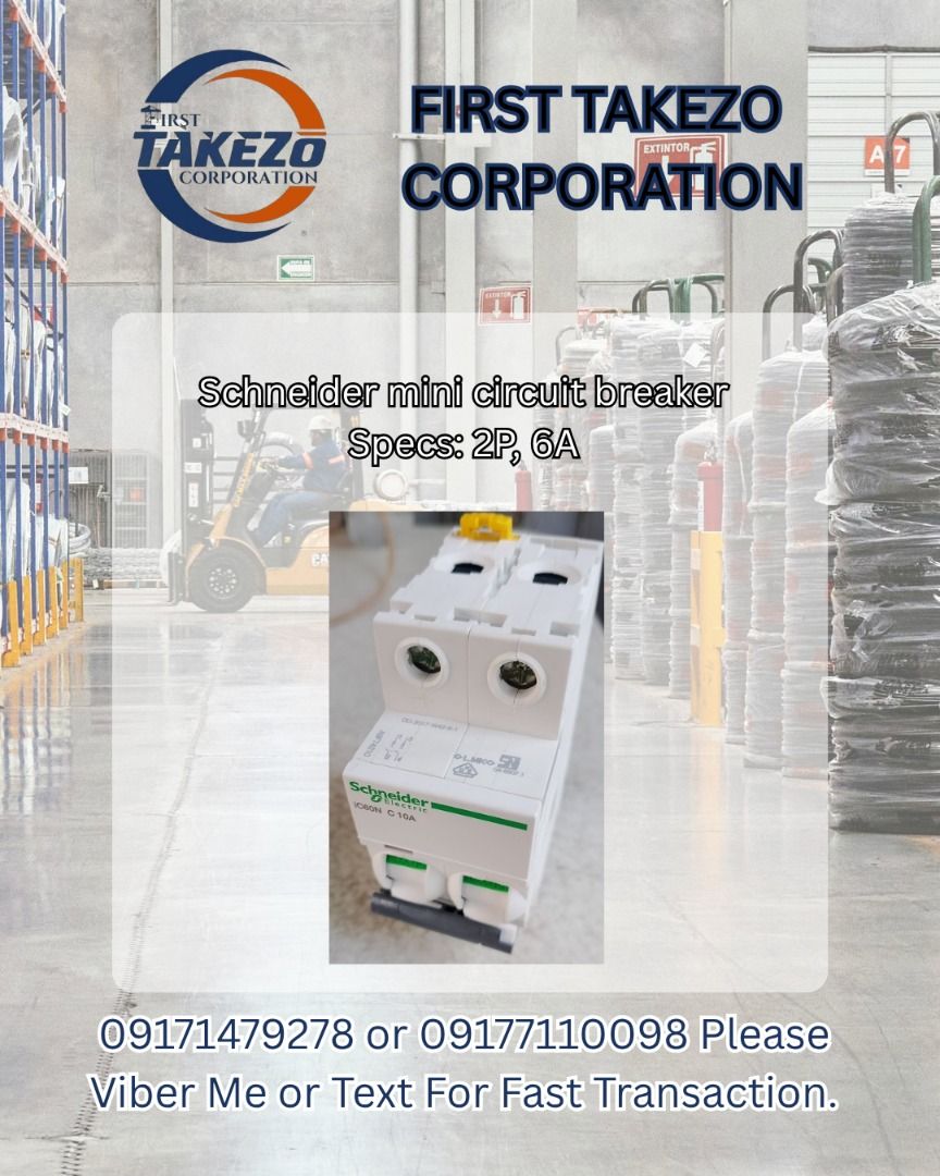 Schneider mini circuit breaker Specs: 2P, 6A (Category: Home Improvement Tools & Accessories) located in Manila. Submitted by 09171479278_elsie. (Listing ID 1464577830, Image 1). Description: Schneider mini circuit breaker Specs: 2P, 6A .