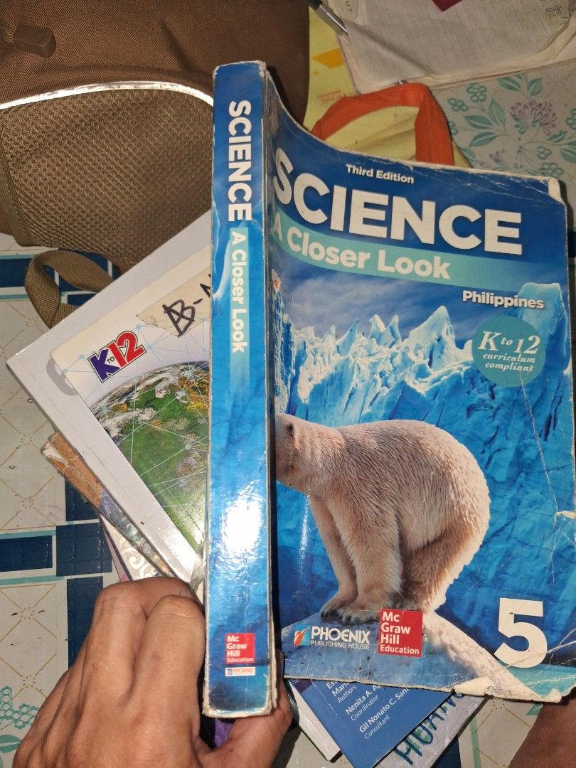 Science: A Closer Look Grade 5 Textbook Philippines K to 12 (Category: Textbooks) located in Manila. Submitted by marcas022798212 (Listing ID 1464683021, Image 2). Description: - Grade 5 Science Textbook - Series: A Closer Look, Third Edition - Aligned with Philippines K to 12 Curriculum - Publishers: Phoenix Publishing House & McGraw Hill Education - Condition: Used, with visible wear on cover and edges - Pages: Intact and readable - Ideal for s