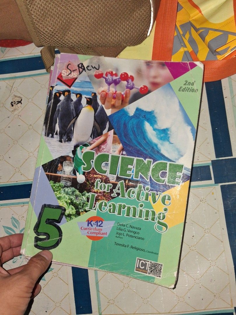 Science for Active Learning 5, 2nd Edition Textbook (Category: Textbooks) located in Manila. Submitted by marcas022798212 (Listing ID 1464684551, Image 1). Description: - Grade 5 Science for Active Learning textbook, 2nd edition - Covers various science topics - Curriculum compliant - Excellent resource for students - Shows some writing and cover wear, but content is fully readable - Please check photos for detailed condition.