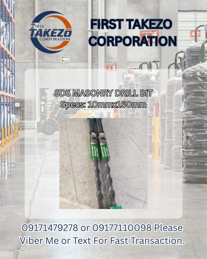 SDS MASONRY DRILL BIT Specs: 10mmx160mm (Category: Home Improvement Tools & Accessories) located in Manila. Submitted by 09171479278_elsie. (Listing ID 1464577645, Image 1). Description: SDS MASONRY DRILL BIT Specs: 10mmx160mm .