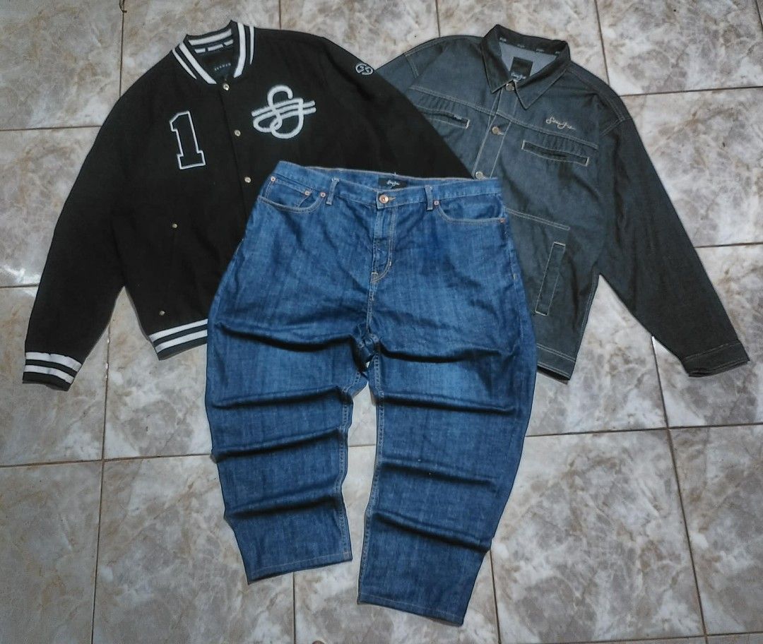 Sean John Denim Jacket Wool Varsity Jacket Crown Denim Pants (Category: Coats, Jackets and Outerwear) located in Manila. Submitted by ramosjacqu35241 (Listing ID 1464768833, Image 2). Description: For sale ‼️ Sean John 🔥 Denim jacket sz XXL (31*27) - 2300 📌 Wool Varsity jacket sz XXL (31*27.5) - 1600 📌 Crown denim pants size (40-42) Length (41.5) thigh (15.5) leg op (9) - 2200 📌 Location: Baguio City 🌲🌲🌲 Pm/Dm 📩📩📩.