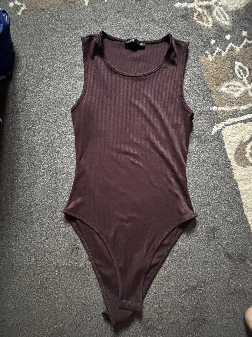 SHEIN BROWN BODYSUIT (Category: Sleeveless) located in Makati City. Submitted by 317.manila (Listing ID 1464576456, Image 1). Description: 💛10/10 CONDITION 💛NO DAMAGE 💛ONCE USED 💛 SMALL.
