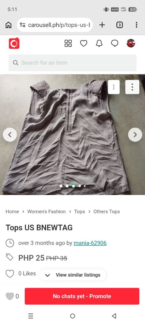 Shirt Sleeveless US BNEWTAG (Free) (Category: Shirts) located in Los Banos. Submitted by mania-62906 (Listing ID 1464593321, Image 1). Description: US BNEWTAG. US Large note missing a piece of ornament see photos.