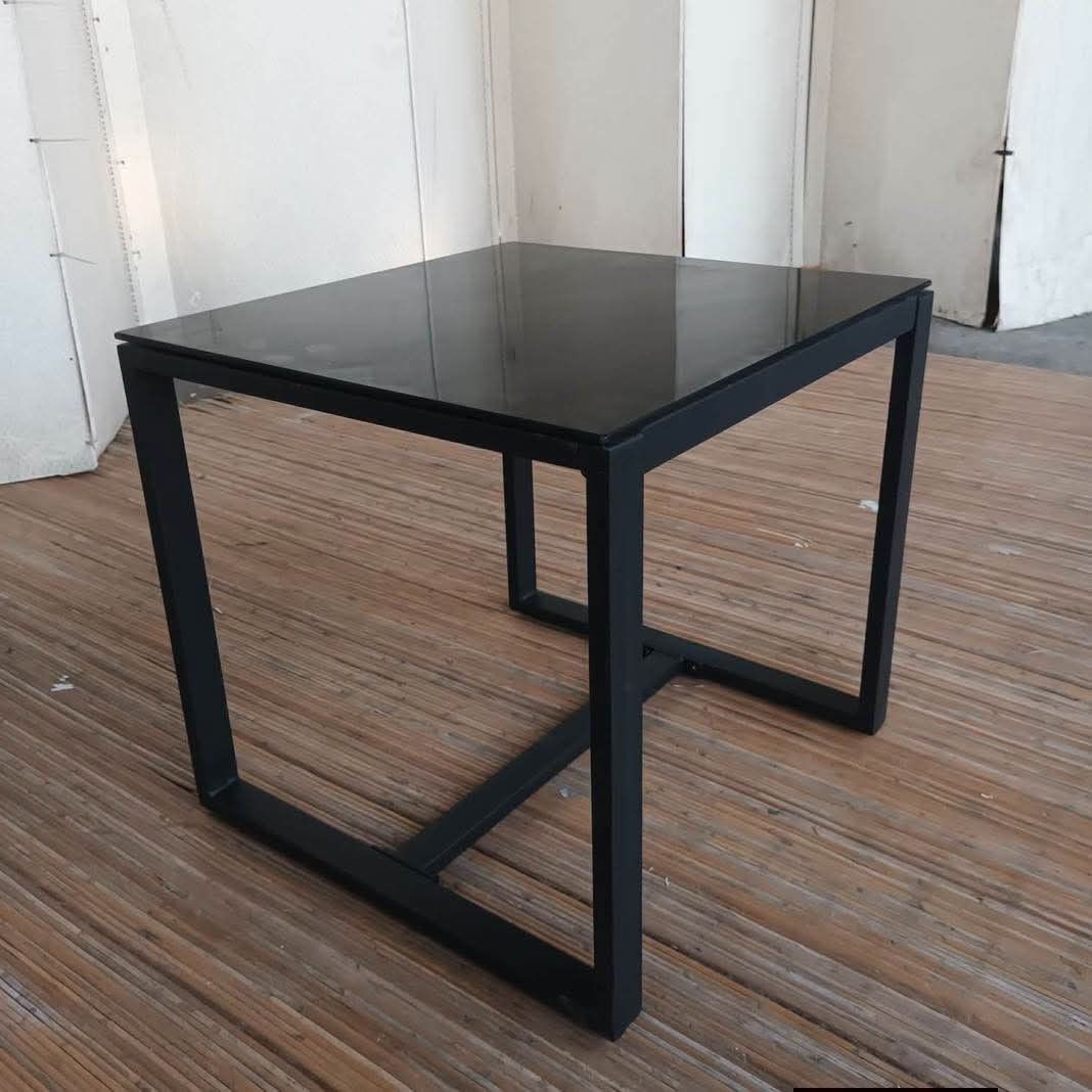 Side table glass top (Category: Tables & Sets) located in Meycauayan. Submitted by marygracecasimiro (Listing ID 1464585535, Image 2). Description: Industrial Style Side Table Glass Top / Metal Frame L16.5 x W15.5 x H15.5 Price: 3200🩷🧡.