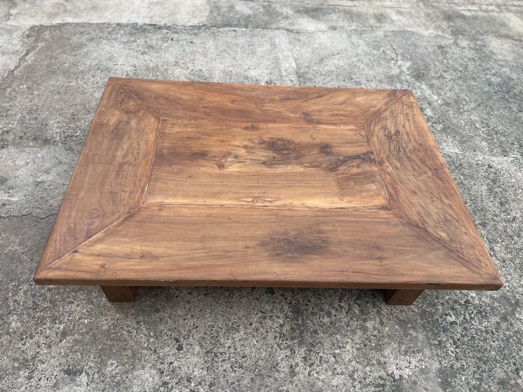 Solid Molave Wood Center Table (Category: Tables & Sets) located in Makati City. Submitted by baliktanaw (Listing ID 1464602468, Image 2). Description: Height: 14 inches Length: 49 3/4 inches Width: 36 inches Thickness: 1 1/2 inch .