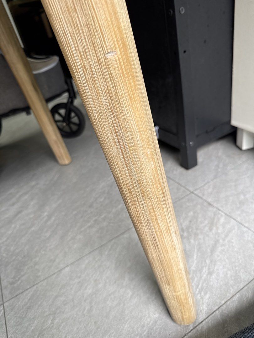 Solid wood dining table (Category: Tables & Sets) located in Singapore. Submitted by westcoastie (Listing ID 1464604225, Image 3). Description: 100cm wide 180cm long 77cm tall Solid wood Marks from use. Pls see photo. Collect from West Coast .