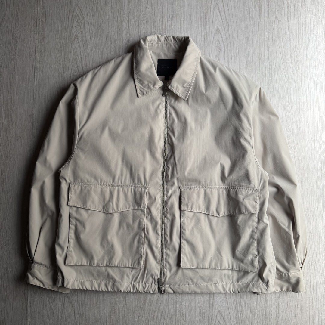 SPAO Double Zip Casual Bomber Jacket (Category: Coats, Jackets and Outerwear) located in Zamboanga. Submitted by rustic.rev (Listing ID 1464730645, Image 1). Description: SPAO Double Zip Casual Bomber Jacket In excellent condition, minimal stain (see last photo) Tagged: 95 fits L/XL Actual Measurements: Pit to pit: 24.5” Length: 27” Shoulders: 22” Sleeves length: 22.5”.