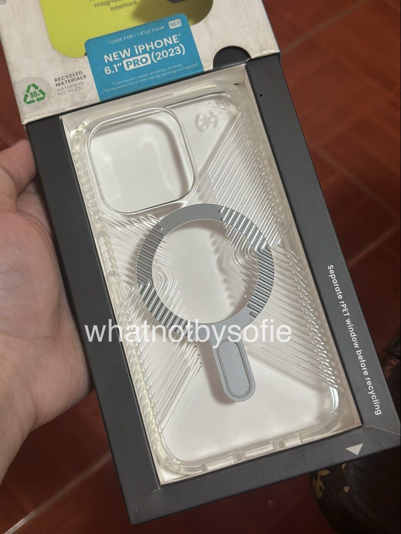 SPECK PRESIDIO PERFECT CLEAR GRIP — iPhone 15 Pro Case (Category: Cases & Sleeves) located in Bulacan. Submitted by whatnotbysofie (Listing ID 1464641563, Image 2). Description: Dusty packaging but still brand new, never been used never been tried on. Open for sdd or standard delivery.