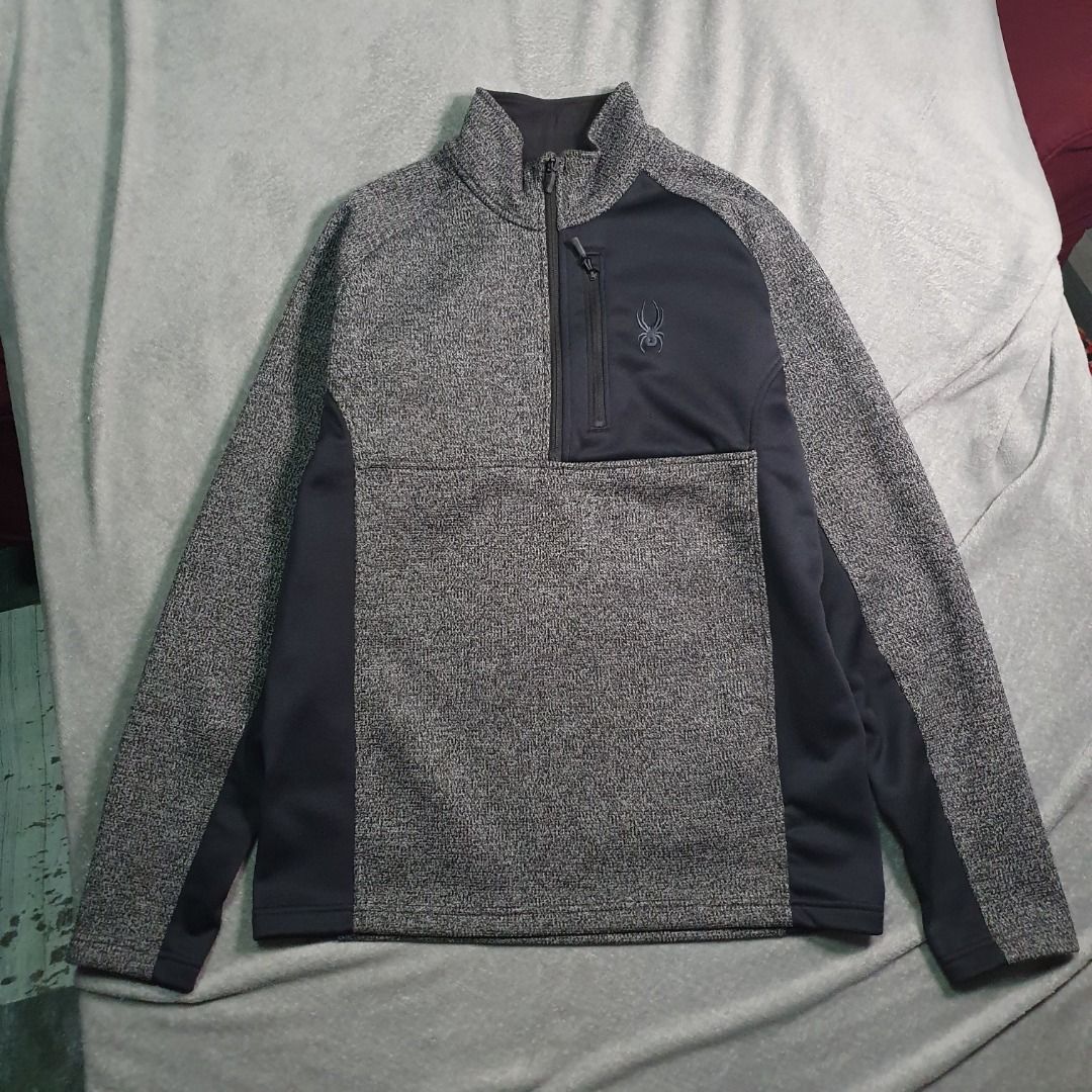 Spyder Fleece Jacket (Category: Coats, Jackets and Outerwear) located in Antipolo. Submitted by harolddee045164 (Listing ID 1464654085, Image 1). Description: SPYDER HALF ZIP GAIT KNIT PULLOVER JACKET Size: XL Dimensions: 23 x 28" Color rate: 9.8/10 Condition: 9.8/10, LIKE NEW CONDITION! NO ISSUE, NO FLAW - Spyder fleece jacket - Color: Dark navy blue with grey accents - Material: Soft and warm fleece - Ideal for: Outdoor activities or casual wea
