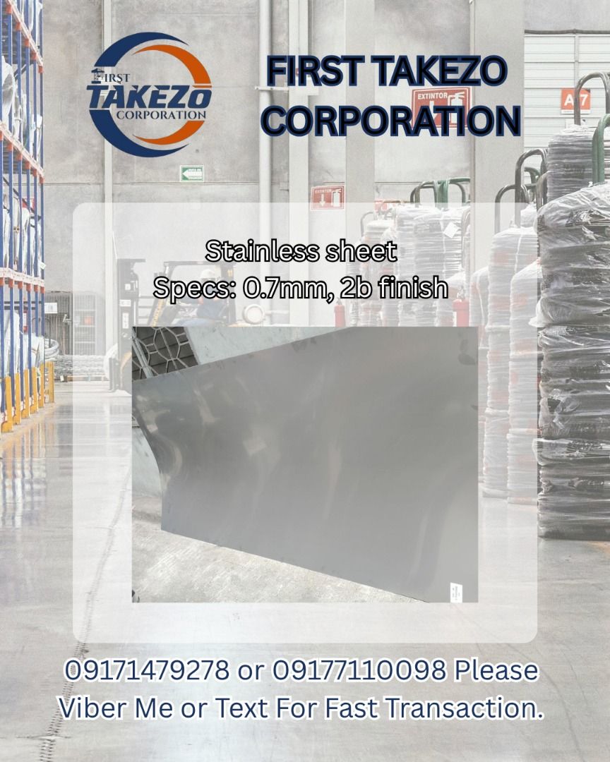 Stainless sheet Specs: 0.7mm, 2b finish (Category: Everything Else Others) located in Manila. Submitted by joeyroque09 (Listing ID 1464633267, Image 1). Description: Stainless sheet Specs: 0.7mm, 2b finish.
