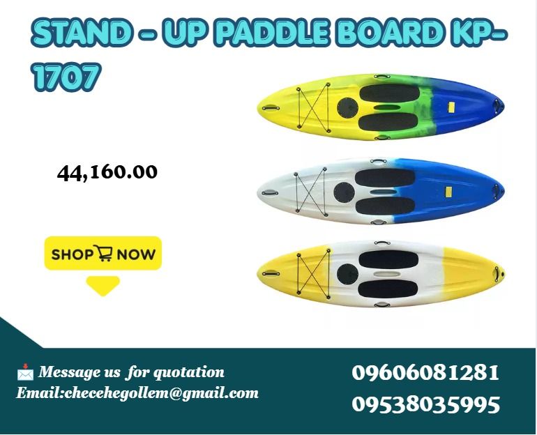 Stand Up Paddle Board KP-1707 (Category: Construction Tools & Equipment) located in Caloocan City. Submitted by 09513227950 (Listing ID 1464579943, Image 1). Description: ●Material: LDPE ●Size: 3.7x0.86x0.4m ●Loading capacity: 250kg .