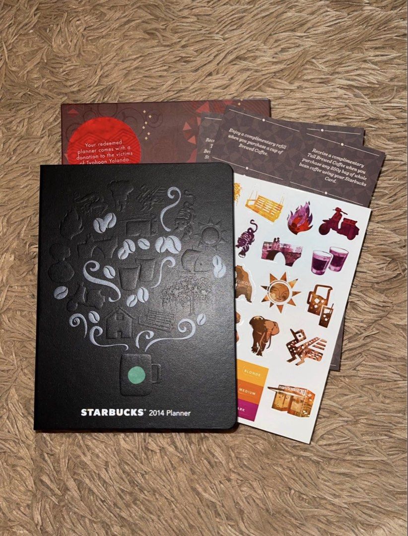 Starbucks 2014 Planner (Category: Other Merchandise) located in Mandaluyong City. Submitted by lovxlle (Listing ID 1464704736, Image 1). Description: Never used Collector's item Comes with box, stickers, and old vouchers Price negotiable Rfs: declutter Sf c/o buyer MOP: Gcash or bank transfer Courier: GrabExpress or Lalamove.