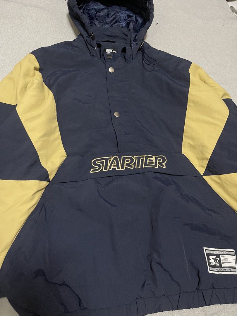 Starter Embroidered Windbreaker Jacket (Category: Coats, Jackets and Outerwear) located in Bulacan. Submitted by sanjisthrift (Listing ID 1464592575, Image 2). Description: Size XL Oversized Width 28 Length 30 Very Good Condition 9/10 Good fade ribbings.