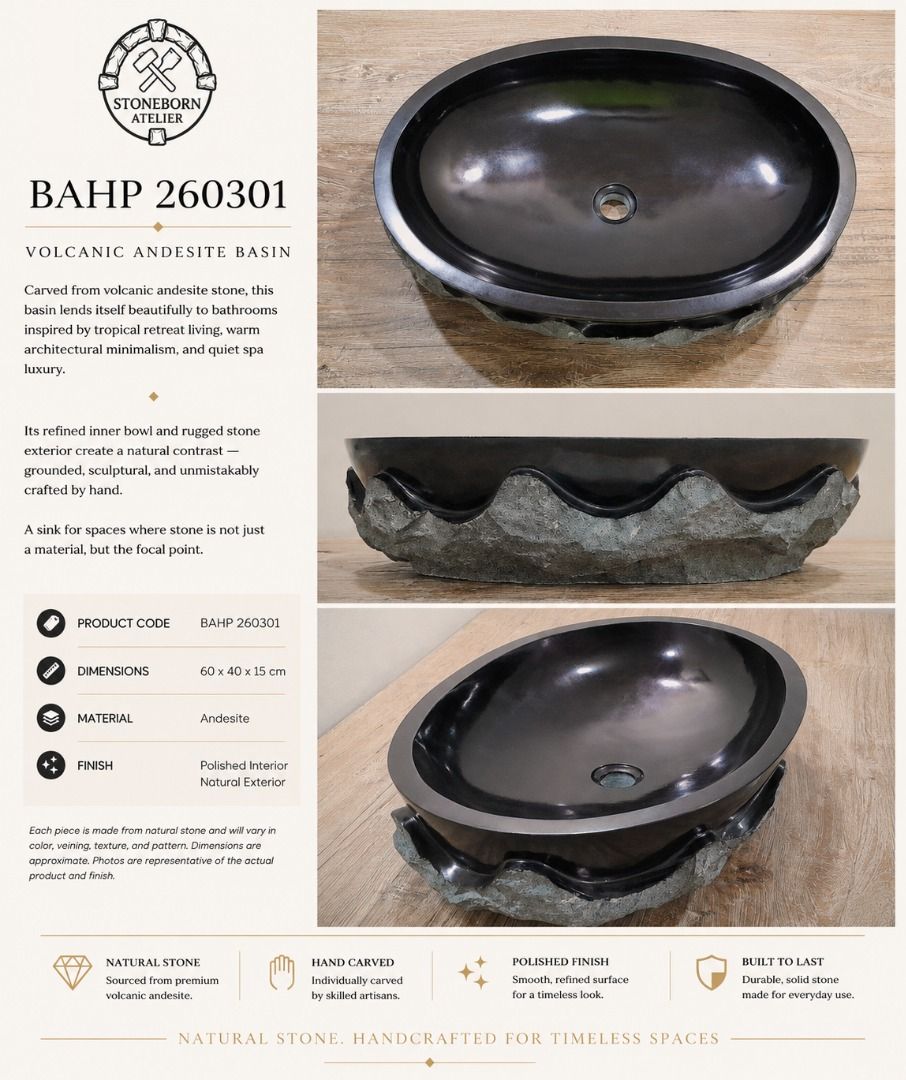Stone Sinks (Category: Bathroom & Kitchen Fixtures) located in Caloocan City. Submitted by sbatelier.philippines (Listing ID 1464617590, Image 2). Description: Ready, on-hand stock. No need to wait for preordering, no downpayment needed. All items are availble on hand ready for same/Next day shipping. DM us to view all our product catalogues with clear photos and specs. Large selection to choose from. At Stoneborn Atelier, we create unique, hand-