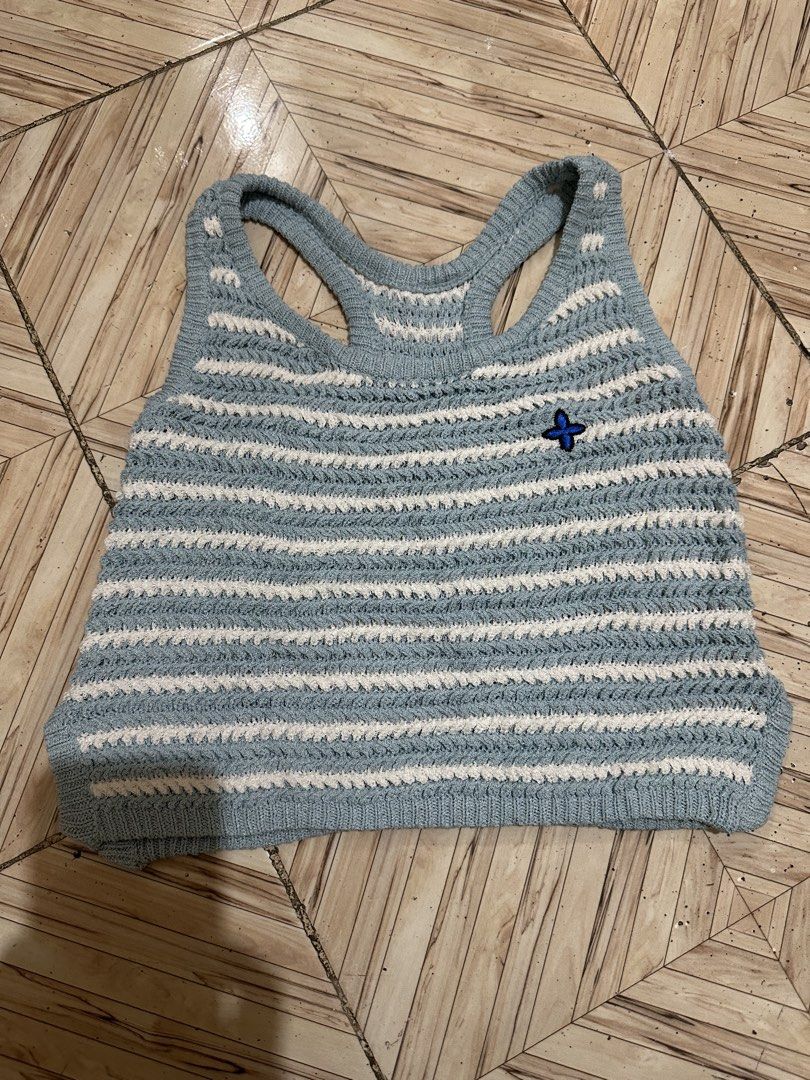 Striped Knit Tank Top (Category: Sleeveless) located in Angeles City. Submitted by alejeong27 (Listing ID 1464715661, Image 1). Description: hand made crochet tank top small size 🧶 .