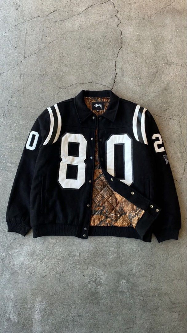 STUSSY 80 WOOL VARSITY JACKET (Category: Luxury Apparel) located in Manila. Submitted by hollacita (Listing ID 1464663913, Image 2). Description: SIZE: FREESIZE.