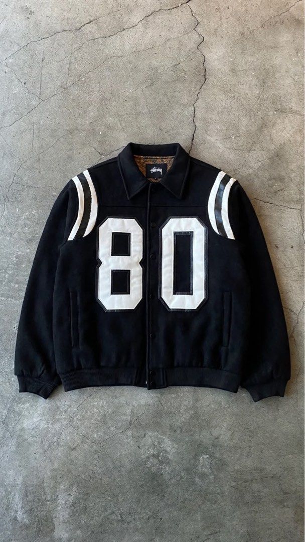 STUSSY 80 WOOL VARSITY JACKET (Category: Luxury Apparel) located in Manila. Submitted by hollacita (Listing ID 1464663913, Image 1). Description: SIZE: FREESIZE.