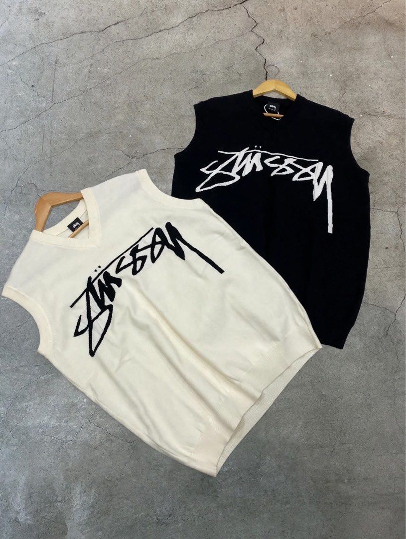 STUSSY KNITTED VEST (Category: Luxury Apparel) located in Manila. Submitted by hollacita (Listing ID 1464665738, Image 1). Description: SIZE: FREESIZE.