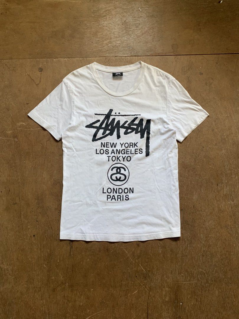 Stussy World Tour (Category: Clothes Drying Rack) located in Bacolod City. Submitted by d_archives (Listing ID 1464744851, Image 1). Description: Stussy World Tour 18 Width 27 Length Small Excellent Need Wash.