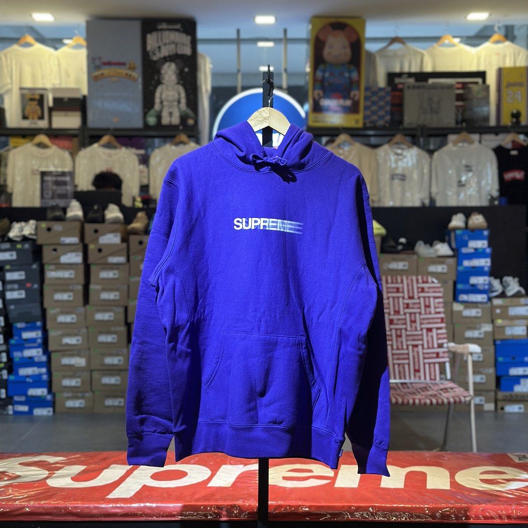Supreme SS20 Motion Logo Hooded Sweatshirt (Category: Coats, Jackets and Outerwear) located in Quezon City. Submitted by inside_plug (Listing ID 1464647878, Image 1). Description: For Sale Supreme SS20 Motion Logo Hooded Sweatshirt Purple - XL Brandnew Dm us to purchase.
