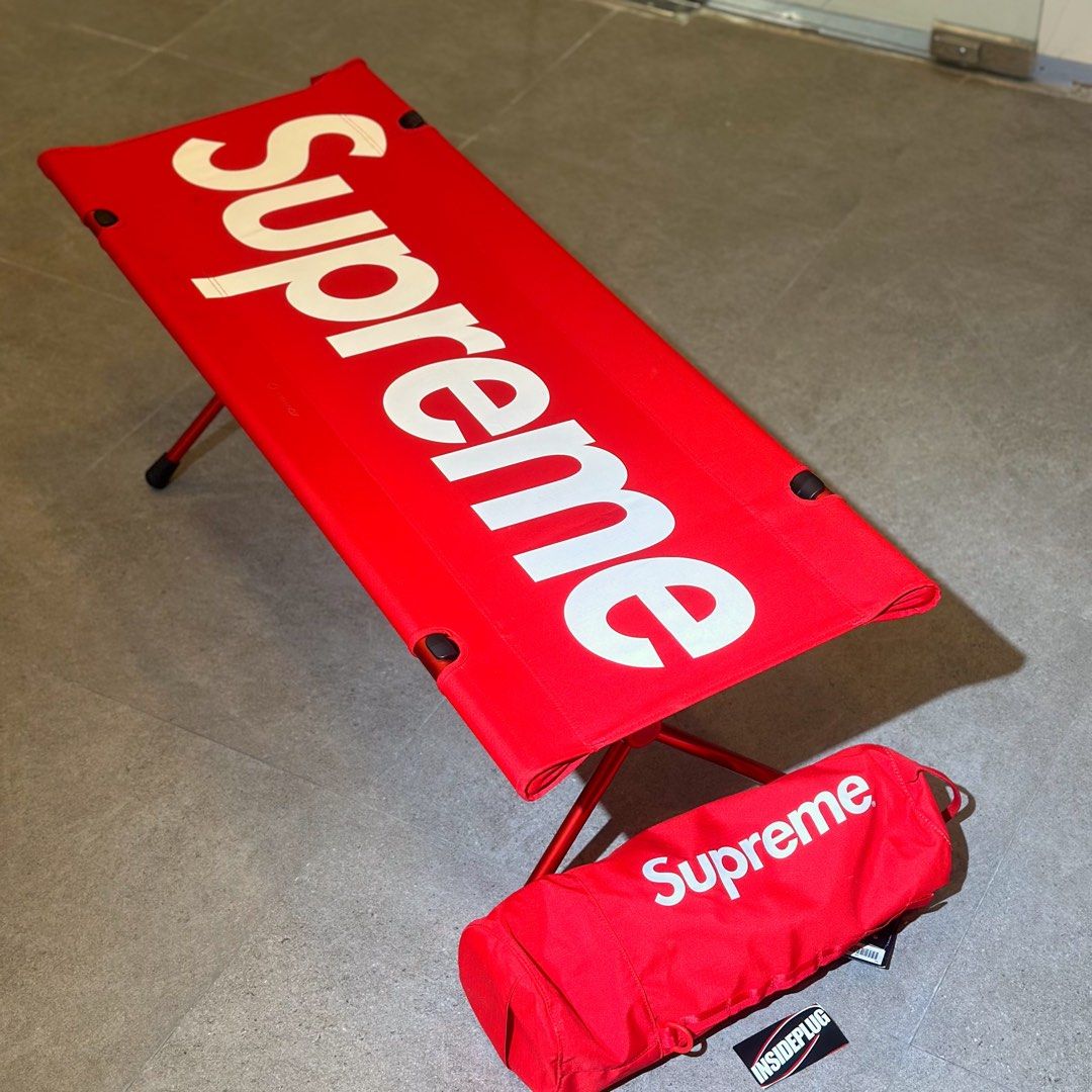 Supreme x Helinox Bench One Red (Category: Outdoor Furniture) located in Quezon City. Submitted by inside_plug (Listing ID 1464657710, Image 2). Description: For Sale Supreme x Helinox Bench One Red Brandnew Dm us to purhcase.