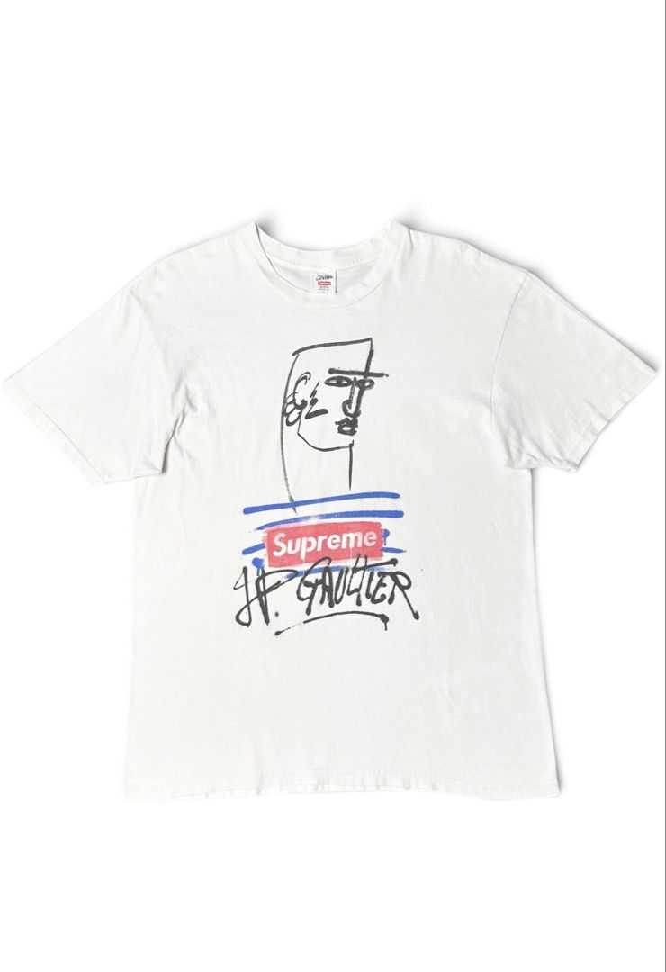 Supreme x Jean Paul Gaultier (Category: Tshirts & Polo Shirts ) located in Manila. Submitted by draftdrops (Listing ID 1464584623, Image 1). Description: Printed design, collab and excellent condition Width :22 Length :30 Sizexl.