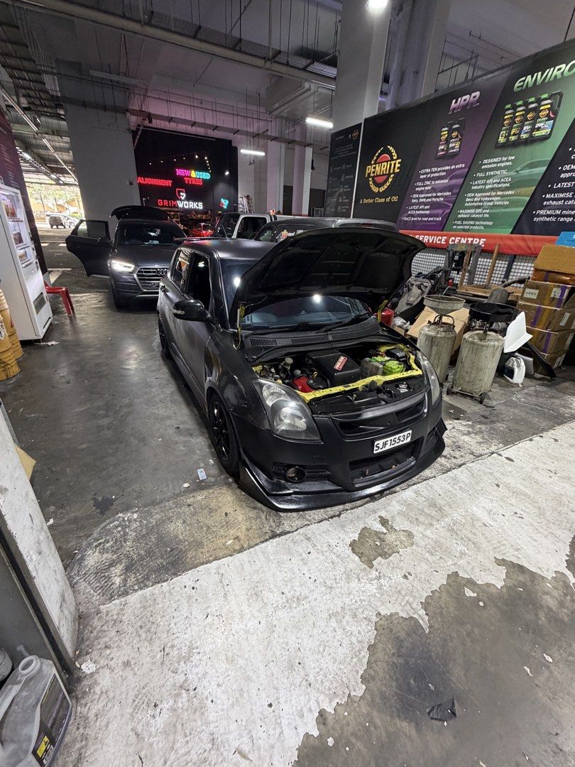Suzuki Swift Sport 1.6 (M) (Category: Used Cars) located in Singapore. Submitted by makinglifebetter (Listing ID 1464573875, Image 2). Description: Engine (M16 built) 1. wiseco 78.5mm CR 12 piston kit 2. Monster sports valve spring 3. Monster sport cams 4. Port and polish head 5. K20 ignition coil plug 6. B crew air intake 7. Blox radiator 8. Dyno tune 150Bhp with chart Transmission 1. Beat rush short shifter 2. Lowered 5th gear ratio 3. Lowered 
