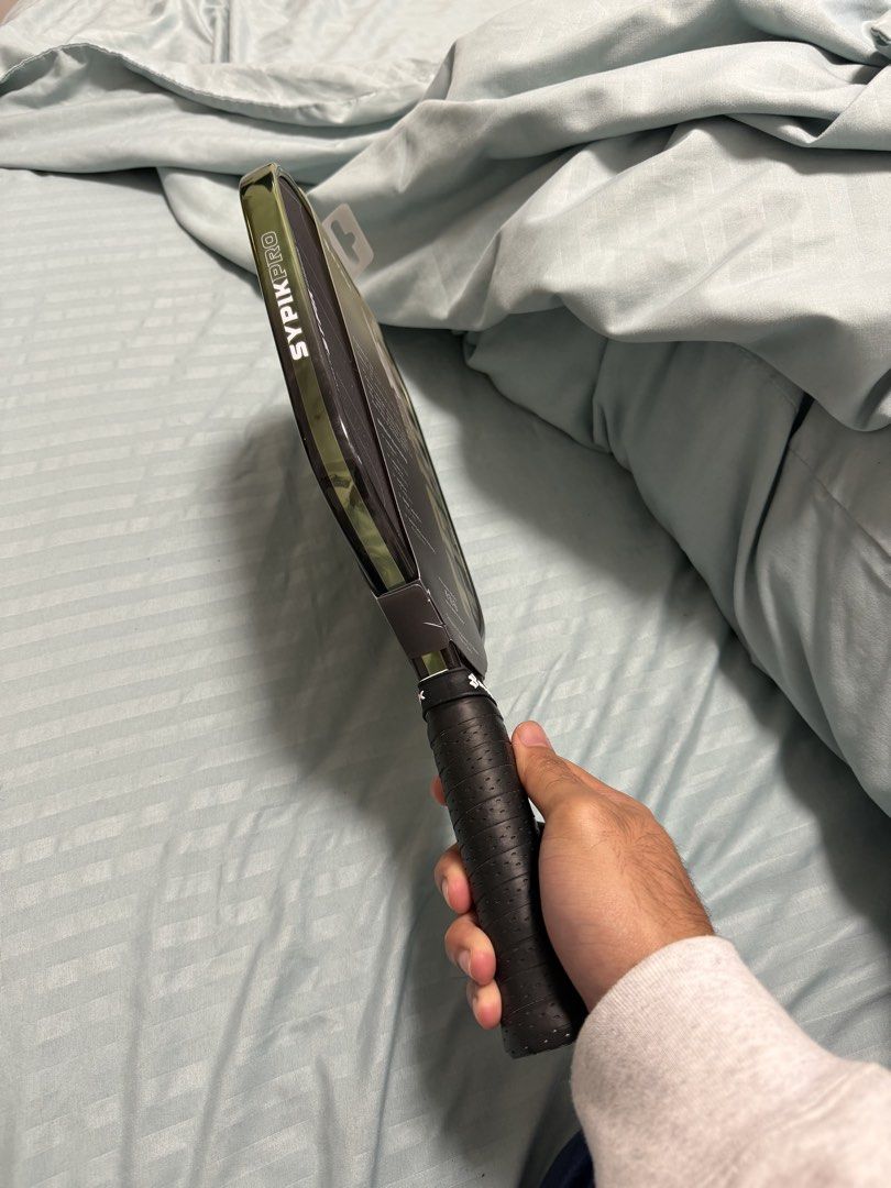 SYPIK TRITON PRO 5 (OLIVE DUST) (Category: Racket and Ball Sports) located in Manila. Submitted by shantherabbit (Listing ID 1464721410, Image 3). Description: Bought Last September 24, 2026.. NFC Authenticated.. with edge tape and overgrip installed + extra overgrip.