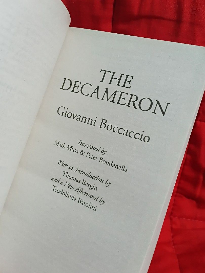 The Decameron Giovanni Boccaccio Signet Classics Paperback (Category: Storybooks) located in Manila. Submitted by krishna_ayanami (Listing ID 1464738219, Image 3). Description: - Title: The Decameron by Giovanni Boccaccio - Edition: Signet Classics - Translation: Translated by Mark Musa and Peter Bondanella - Special Feature: Includes a new afterword by Teodolinda Barolini - Format: Paperback with a colorful medieval illustration on the cover - C