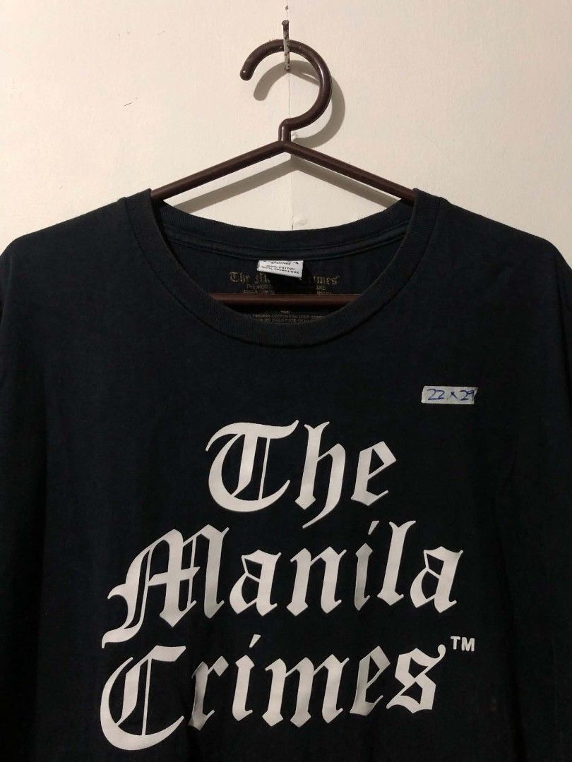 The Manila Crimes Shirt (Category: Tshirts & Polo Shirts ) located in Pasig City. Submitted by geloangelo17550 (Listing ID 1464752458, Image 3). Description: Authentic Excellent condition Issue check last picture.