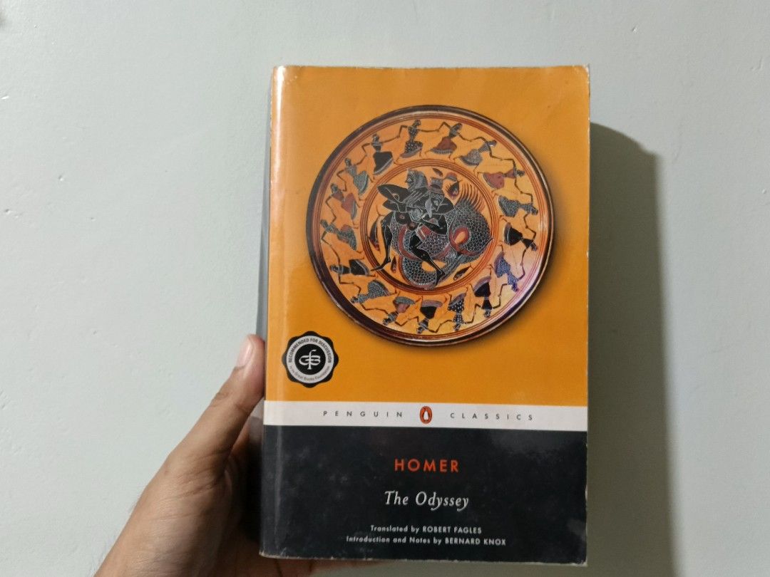 The Odyssey by Homer, Penguin Classics (Category: Storybooks) located in Tagum. Submitted by ria.bantayan (Listing ID 1464574522, Image 1). Description: - Classic edition of Homer's The Odyssey - Translated by Robert Fagles - Penguin Classics paperback - Ideal for fans of ancient Greek literature and epic poetry - Features an introduction and notes by Bernard Knox.