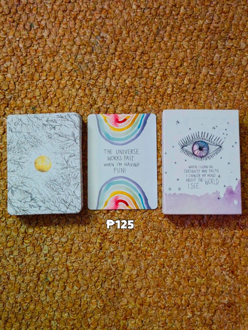 The Universe Has Your Back Oracle Deck (Category: Educational & Learning Toys) located in Pinamalayan. Submitted by dot.e (Listing ID 1464574162, Image 1). Description: Still new. Opened and Unused. All complete cards. J&T or LBC shipping Sf shouldered by the buyer Location: Pinamalayan, Oriental Mindoro.
