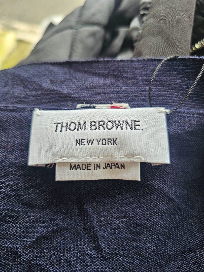 Thom Browne Cardigan Mens (Category: Coats, Jackets and Outerwear) located in Baguio. Submitted by kayeonlineshop (Listing ID 1464660758, Image 3). Description: -Thom Browne Cardigan Mens Navy Blue 4 Bar Stripe -Measurements included in the photos.