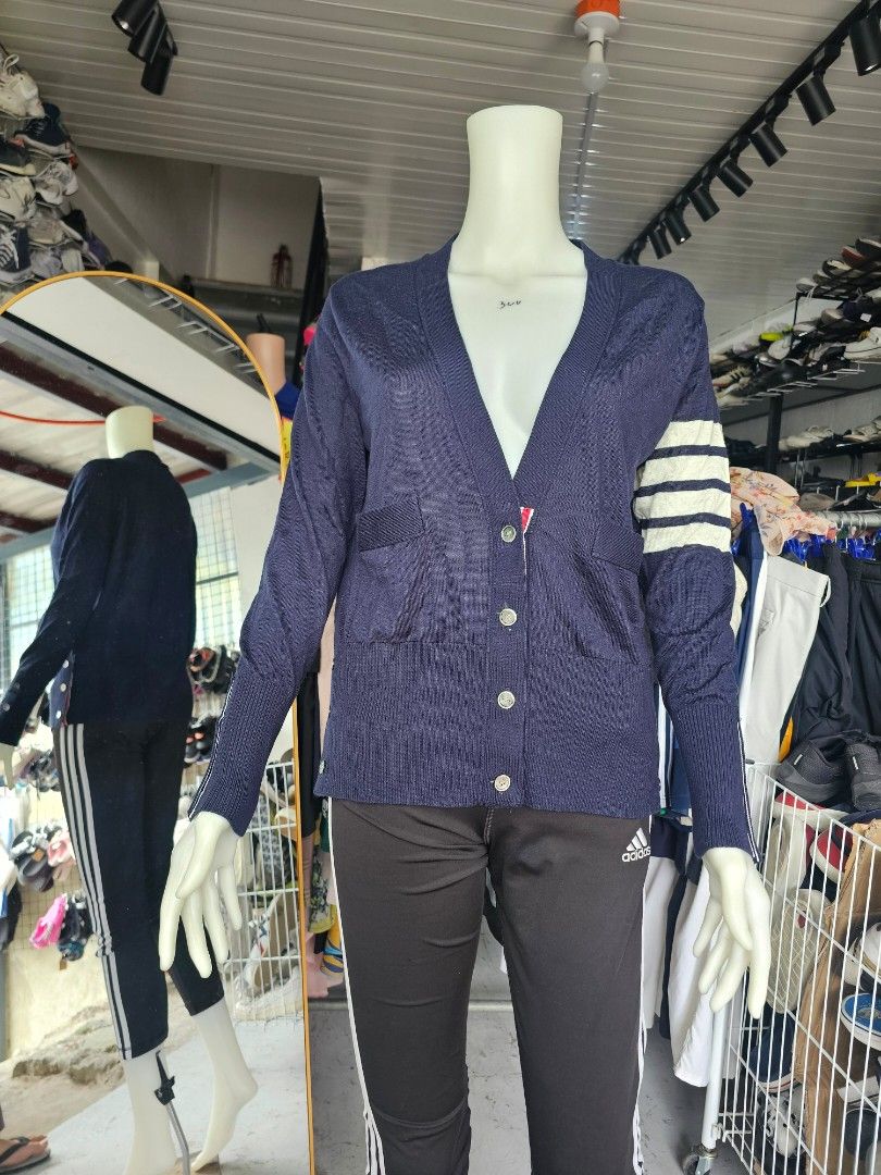 Thom Browne Cardigan Mens (Category: Coats, Jackets and Outerwear) located in Baguio. Submitted by kayeonlineshop (Listing ID 1464660758, Image 1). Description: -Thom Browne Cardigan Mens Navy Blue 4 Bar Stripe -Measurements included in the photos.