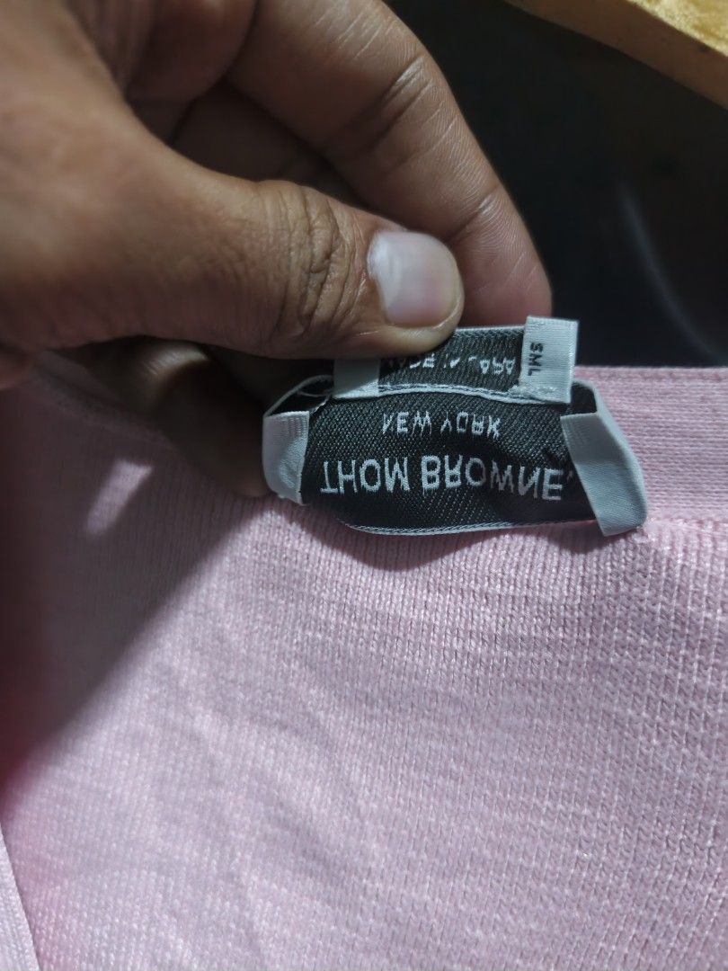 Thom Browne Pink Cardigan (Category: Luxury Apparel) located in Mabalacat. Submitted by thriftThings (Listing ID 1464657546, Image 3). Description: Thom Browne Pink Cardigan Size: 1 Fir Large(w) Good as new Condition No issue.